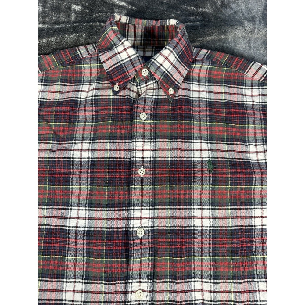 Polo Ralph Lauren Indian Madras Shirt Mens Large Green Plaid Custom Fit Plaid - Picture 4 of 10